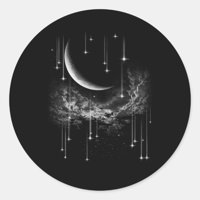 Sticker Rond Étoiles en chute (Devant)