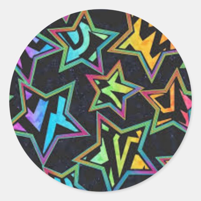 Sticker Rond Étoiles et étoiles (Devant)