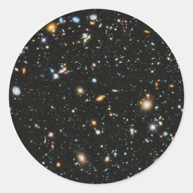 Sticker Rond Étoiles et galaxies profondes (Devant)