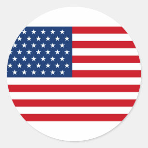 Sticker Rond Étoiles et rayures USA