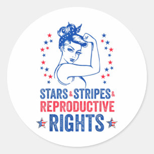 Sticker Rond Étoiles Grèves Et Droits De Reproduction 4 juillet
