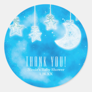 Sticker Rond Étoiles lumineuses célestes et douche de ciel bleu