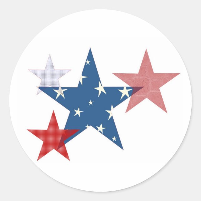 Sticker Rond Étoiles patriotiques (Devant)