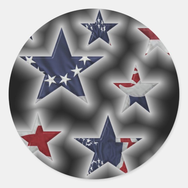 Sticker Rond Étoiles patriotiques (Devant)
