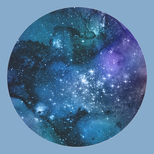 Sticker Rond Étoiles scintillantes dans le ciel nocturne, logo  (Créateur téléchargé)