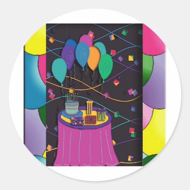 Sticker Rond étonnammentyinvitationballons (Devant)