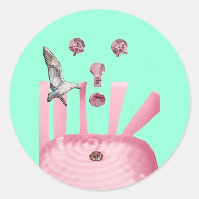 Sticker Rond Étonnant collant de collage Seagull (Devant)