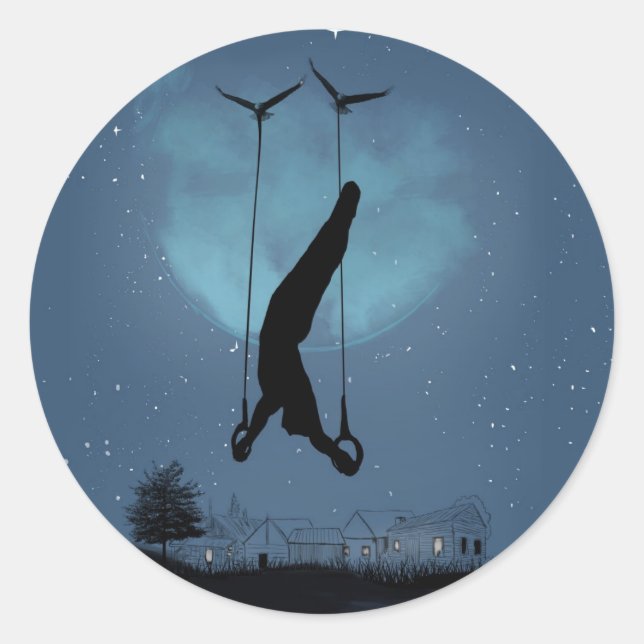 Sticker Rond Étrange nuit (Devant)