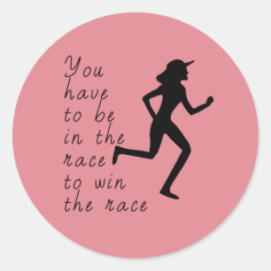 Sticker Rond Être dans la course pour gagner la course