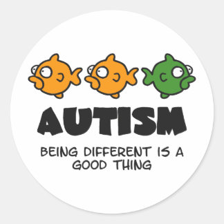 Sticker Rond Être différent - conception autiste
