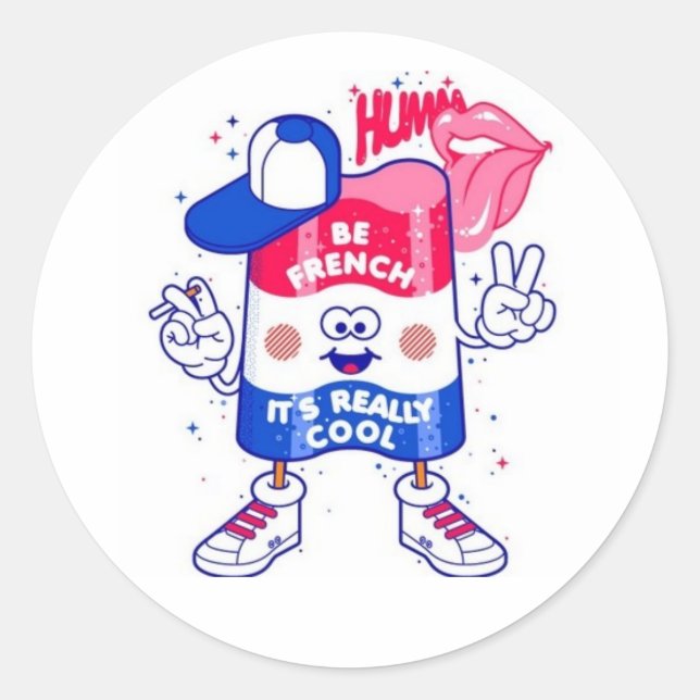 Sticker Rond Être Français (Devant)