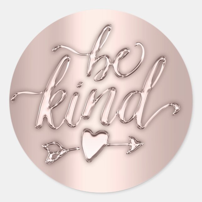 Sticker Rond Être gentil 16e Rose nuptiale minimal (Devant)