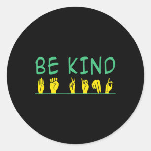 Sticker Rond Être Gentil Sensibilisation Anti Intimidation Lang