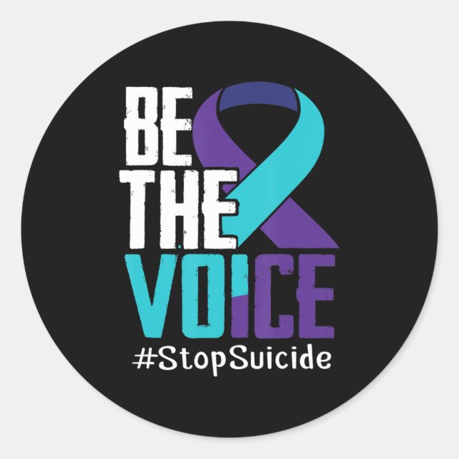 Sticker Rond Être la voix Arrêter le suicide Sensibilisation Sa (Devant)