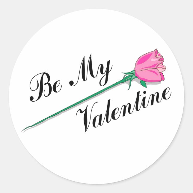 Sticker Rond être ma valentine (Devant)