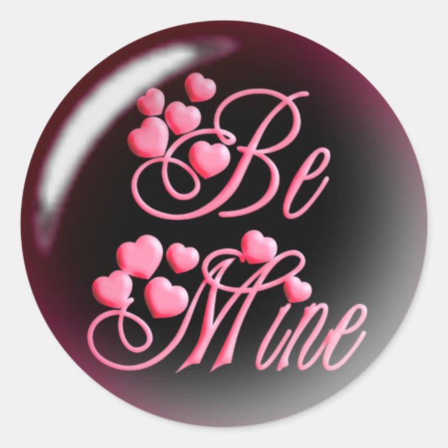 Sticker Rond ÊTRE MINE & COEURS par SHARON SHARPE (Devant)