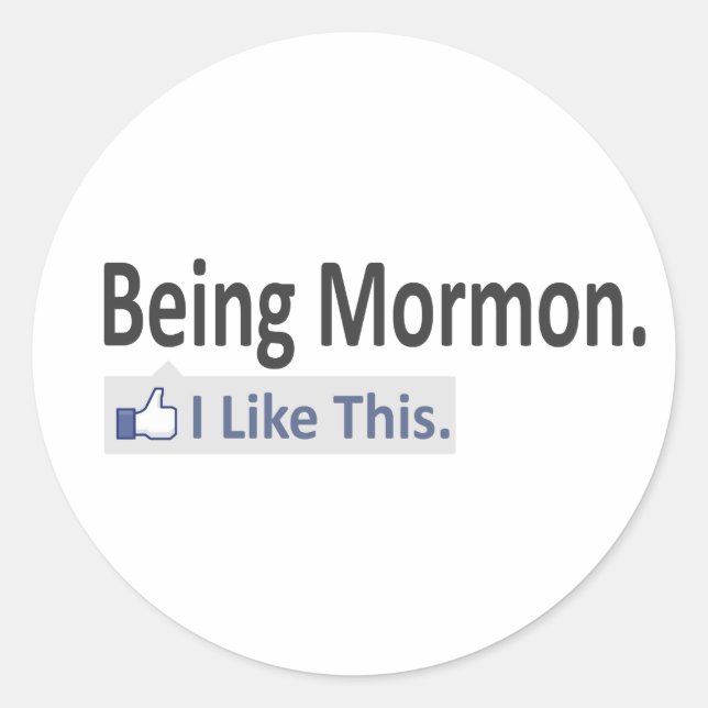 Sticker Rond Être Mormon... J'Aime Ça (Devant)