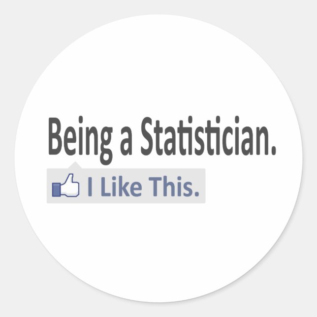 Sticker Rond Être statisticien ... J'Aime Ça (Devant)