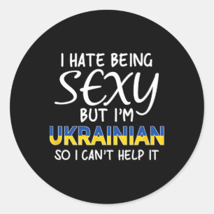 Sticker Rond Être ukrainien drôle d'Ukraine Y