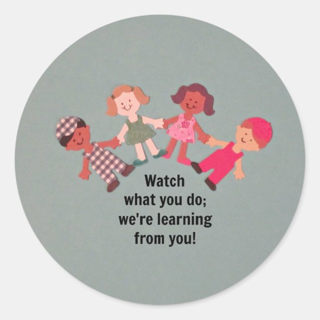 Sticker Rond Être un modèle pour les enfants (Devant)