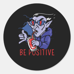 Sticker Rond Être un vampire positif