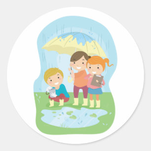 Sticker Rond Étude scientifique de la nature par les enfants so