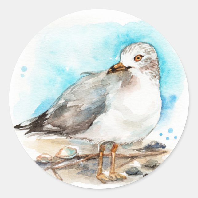 Sticker Rond Étude sur le goéland 2 (Devant)
