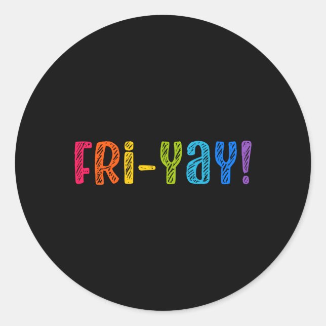 Sticker Rond Étudiant de l'enseignant de l'avant-midi vendredi  (Devant)