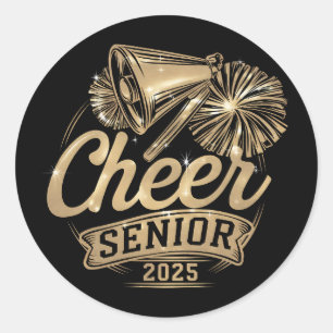 Sticker Rond Étudiant en dernière année de cheer 2025 Promotion