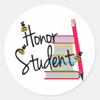 Sticker Rond Étudiant honoré
