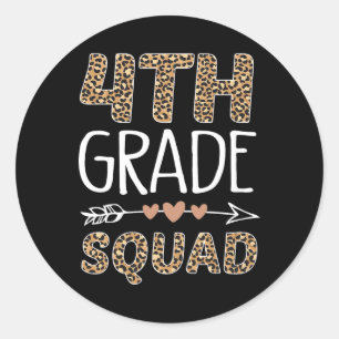 Sticker Rond Étudiant Leopard de 4e année