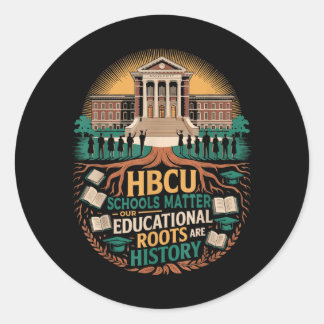 Sticker Rond Étudiant noir afro-américain de l'école noire HBCU