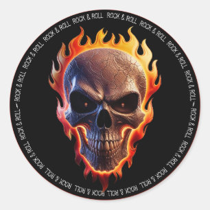 Sticker Rond Étui d'instrument de musicien Heavy Metal Rock & R