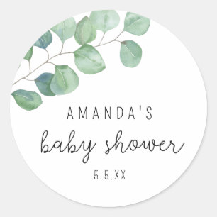 Sticker Rond Eucalyptus - baby shower