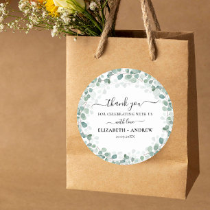 Sticker Rond Eucalyptus Botanique Sage Mariage vert