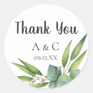 Sticker Rond Eucalyptus Bouquet Faveur personnalisée