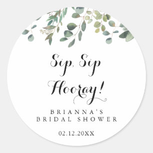 Sticker Rond Eucalyptus Feuillage Sip Sip Hourra Enterrement de