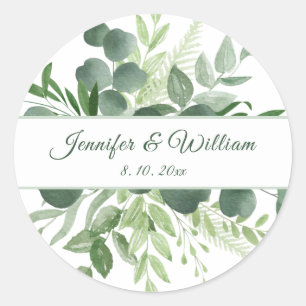Sticker Rond Eucalyptus Feuille Nature Verdure Script