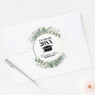 Sticker Rond Eucalyptus Garden Glittery Graduation Party