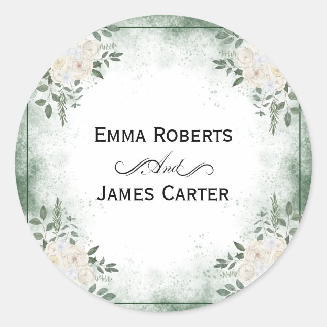 Sticker rond Eucalyptus Green (Devant)