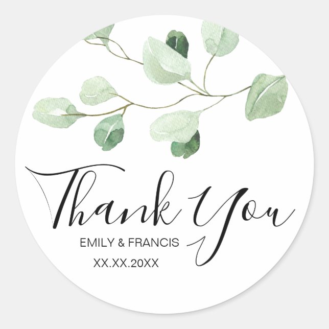 Sticker Rond eucalyptus merci (Devant)