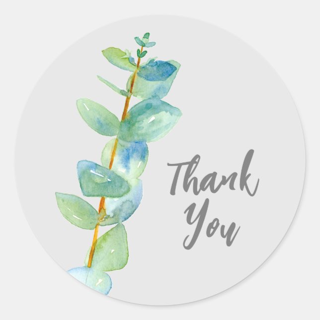 Sticker Rond Eucalyptus Merci Herb (Devant)
