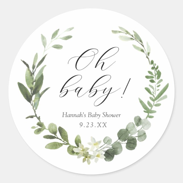Sticker rond Eucalyptus Oh Baby Classic (Devant)