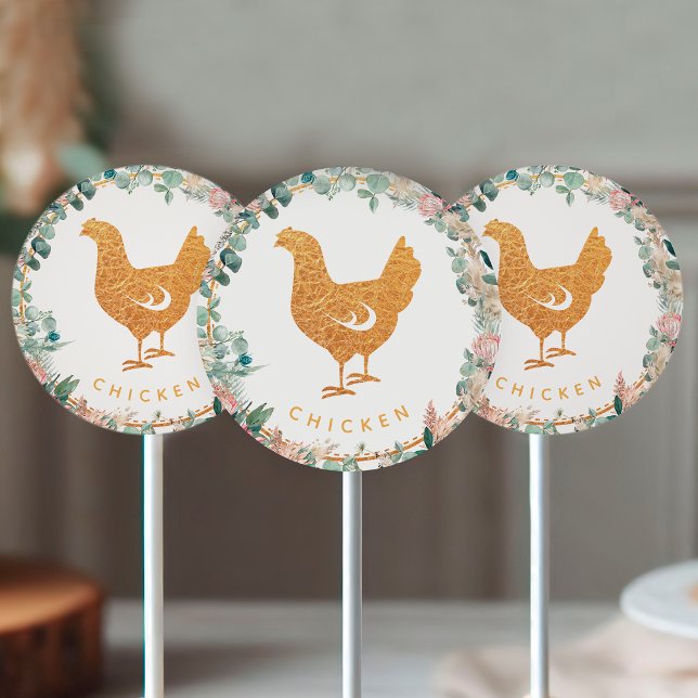 Sticker Rond Eucalyptus Pampas Proteas Chicken Meal Choice  (Créateur téléchargé)