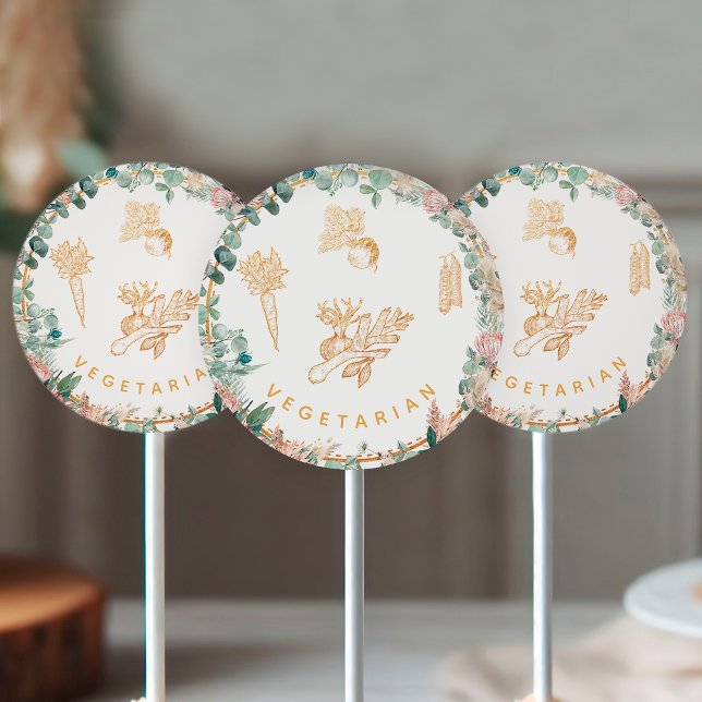 Sticker Rond Eucalyptus Pampas Proteas Vegetarian Meal Choice  (Créateur téléchargé)