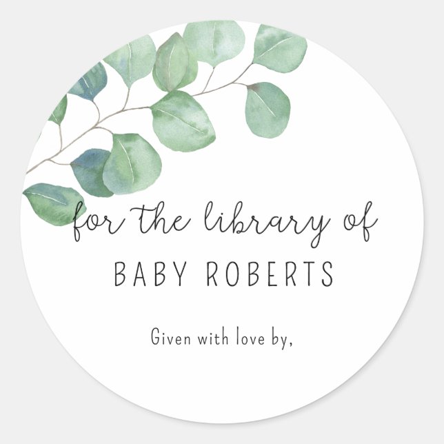 Sticker Rond Eucalyptus - pour la bibliothèque de (Devant)