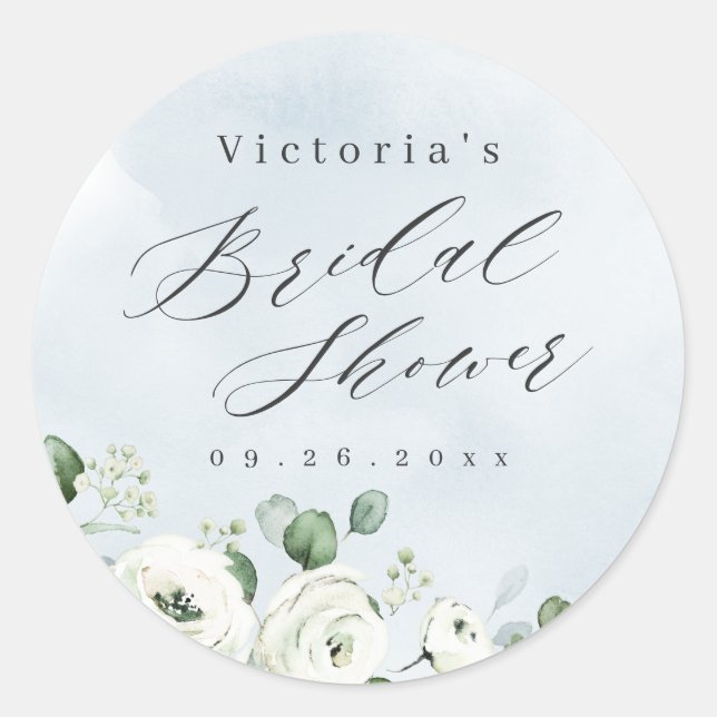 Sticker Rond Eucalyptus Verdure fleurie rustique nuptiale douch (Devant)