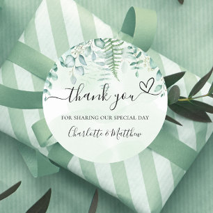 Sticker Rond Eucalyptus verdure merci mariage