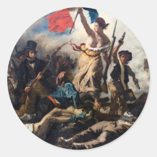 Sticker Rond Eugene Delacroix - Liberté À La Tête Du Peuple