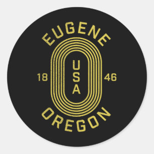 Sticker Rond Eugene Oregon États-Unis